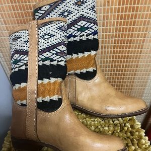 Cowboy Leather blanket boots